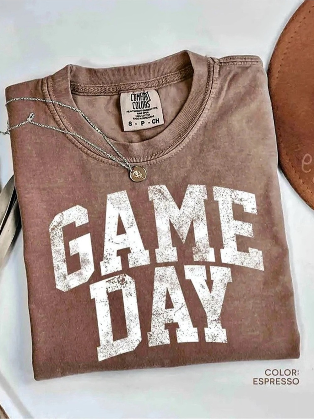 Comfort Colors Espresso Game Day Graphic Tee Like New